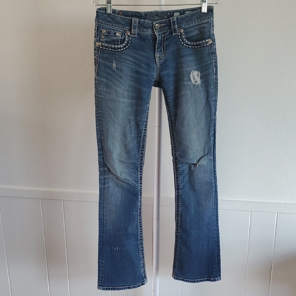 Miss Me Distressed Boot Cut Jeans